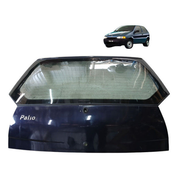 Porta Mala Fiat Palio Ed Fiasa 1.0 2p 1998 1999 Detalhe Traseira Central Azul