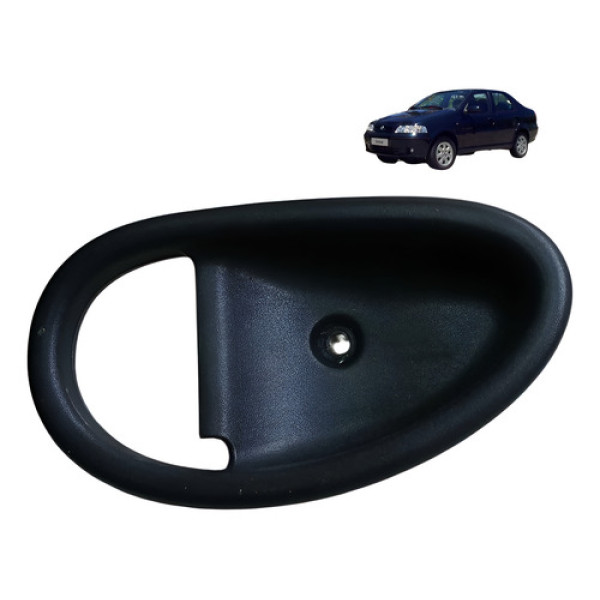 Moldura Macaneta Dianteira Esquerda Fiat Siena 1.3 8v 2003 Preto Dianteira