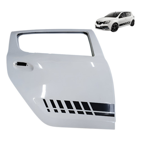 Porta Traseira Direita Renault Sandero 1.0 3cc 2015 2019 Traseira Direita Branco