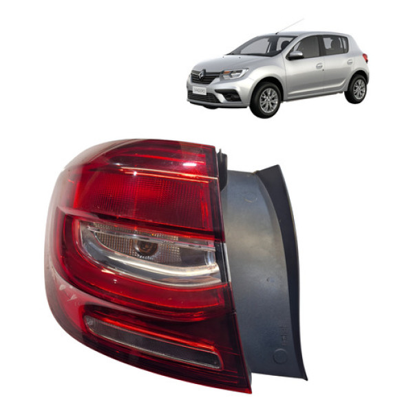 Lanterna Led Traseira Esquerda Renault Sandero 1.0 3cc 2020 Esquerdo/motorista Vermelho