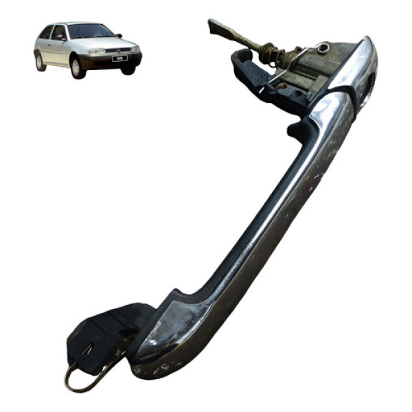 Macaneta Externa Esquerda Volkswagen Gol G2 1.0 2p Cht 1996 - Cromado - Dianteira