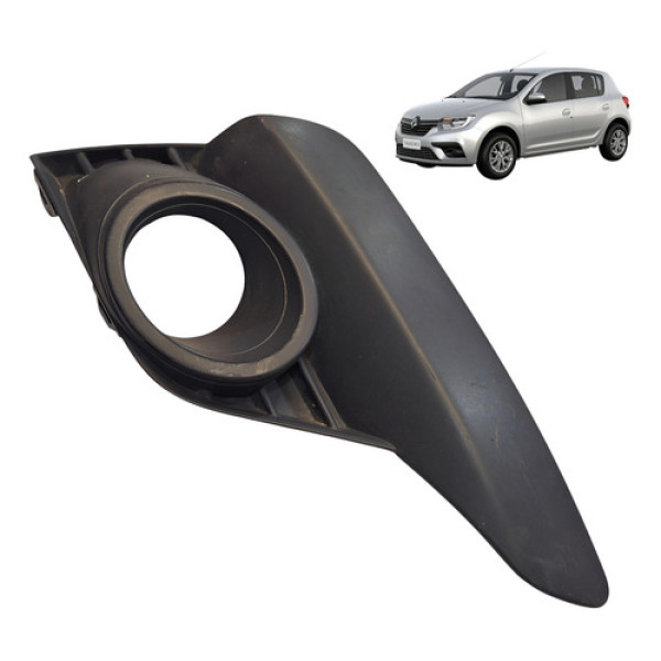 Moldura Farol Milha Direito Renault Sandero 1.0 3cc 2020 Preto