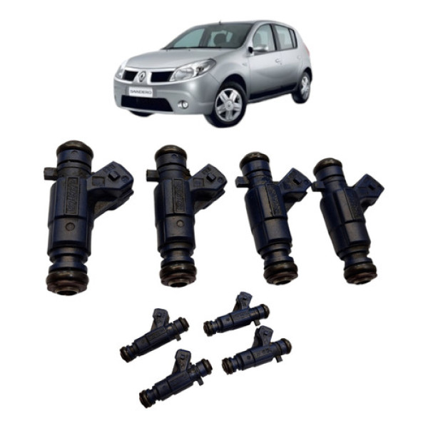 Kit 4 Bico Injetores Renault Sandero 2009 1.0 16v